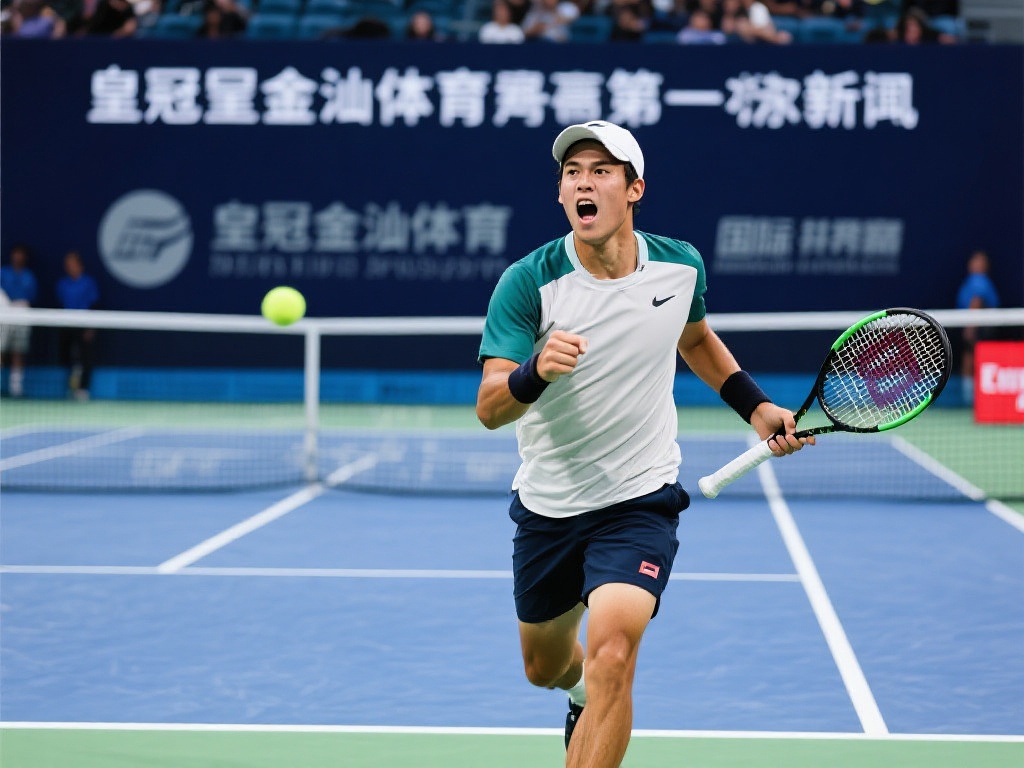 以不久前的一场国际网球公开赛为例，某位新晋选手在比